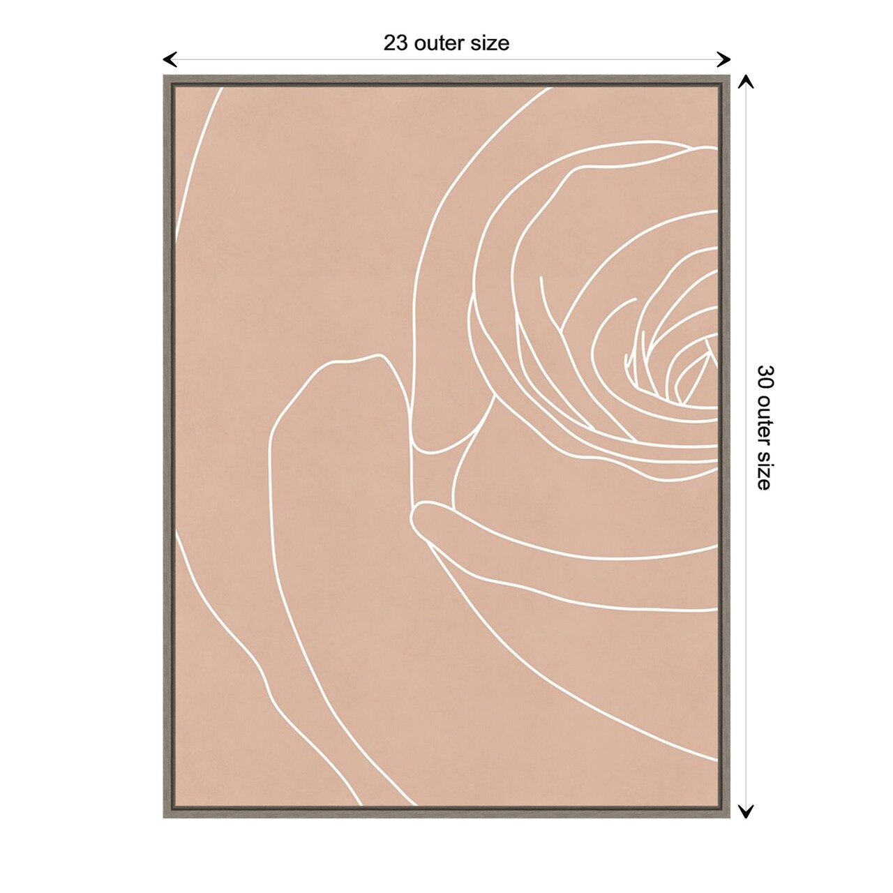 Blush Flowers III by Sarah Leonard Canvas Wall Art Print Framed
